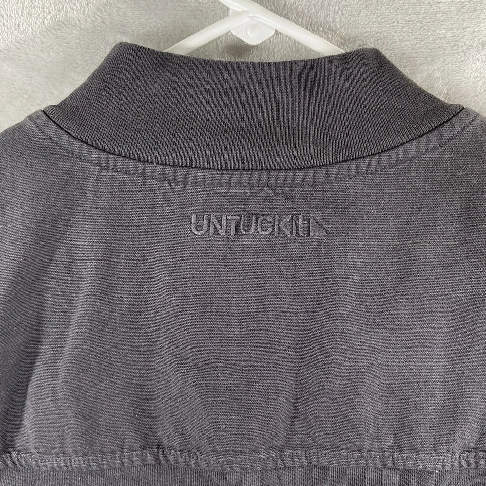 UNTUCKit Sweater Mens Large 1/4 Zip Pullover Elbow Patches Black Cotton Casual